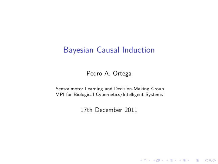 bayesian causal induction