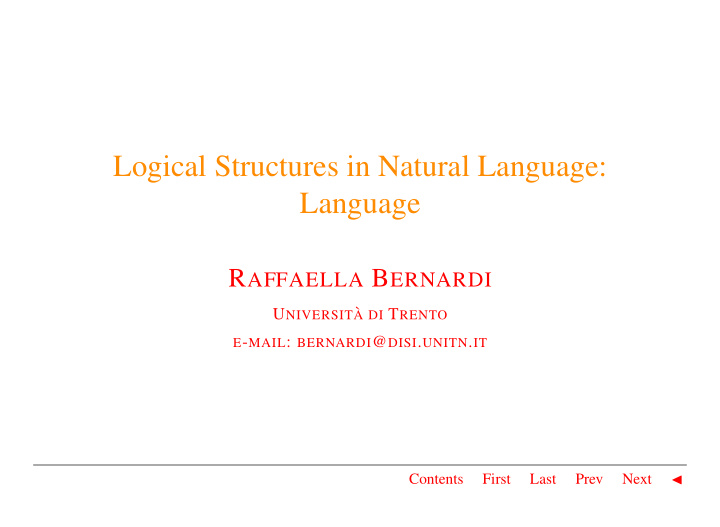 logical structures in natural language language