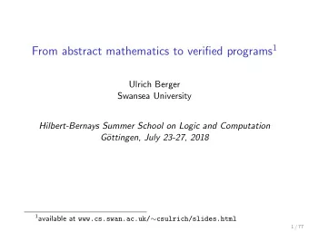 Aims of the course The aim of this course to show that logic is a natural bridge between