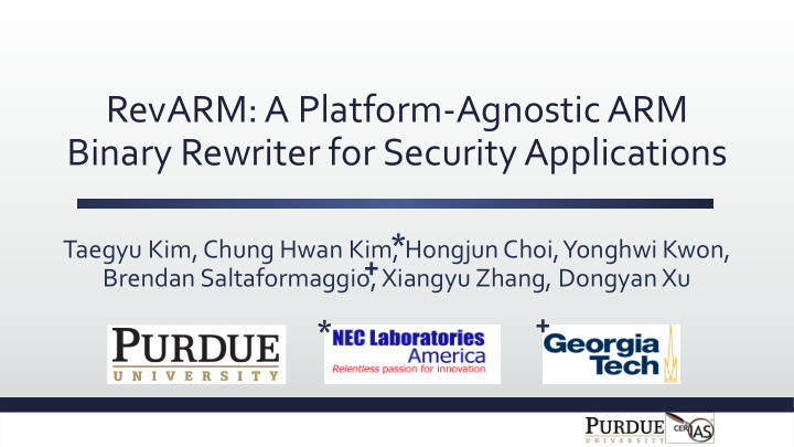 revarm a platform agnostic arm binary rewriter for