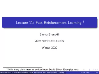 Refresh Your Knowledge. Policy Gradient  Policy gradient algorithms change the policy parameters