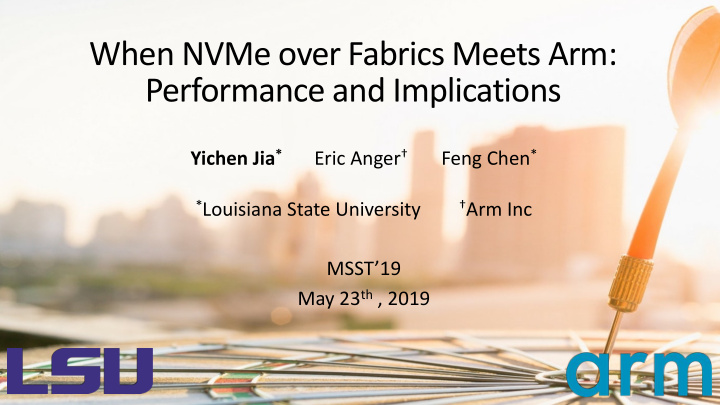 when nvme over fabrics meets arm performance and