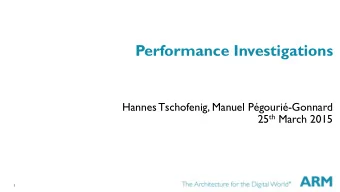 Performance Investigations  Hannes Tschofenig, Manuel Pgouri-Gonnard 25 th March 2015  1