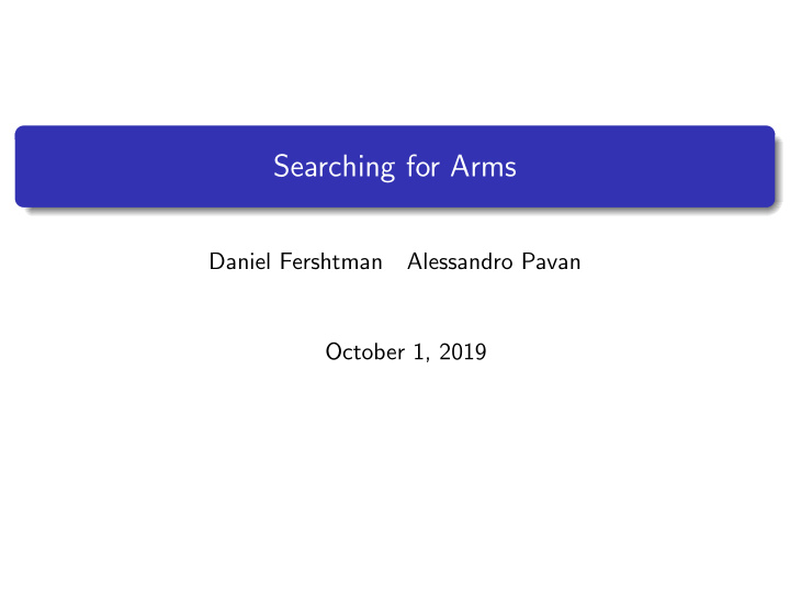 searching for arms