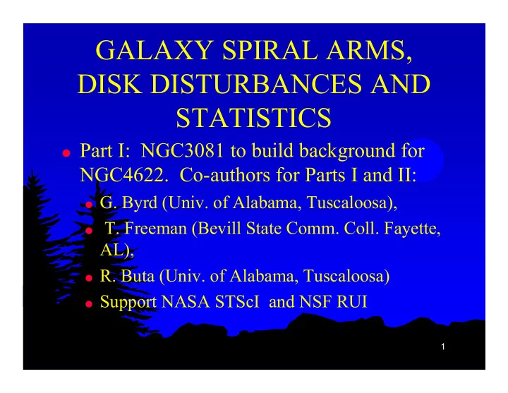 galaxy spiral arms disk disturbances and statistics