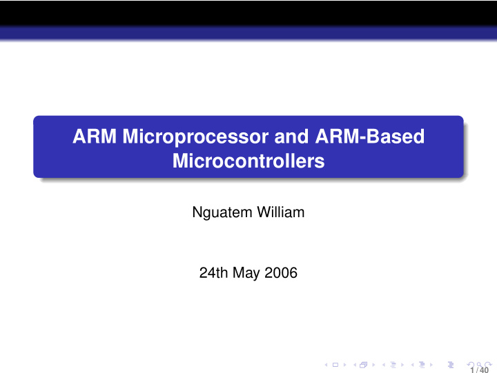 arm microprocessor and arm based microcontrollers
