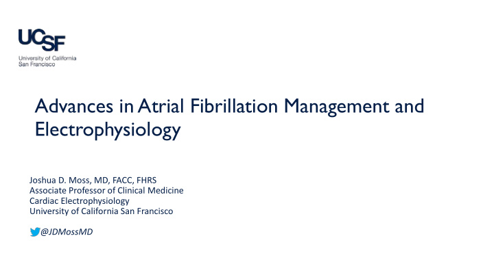 advances in atrial fibrillation management and