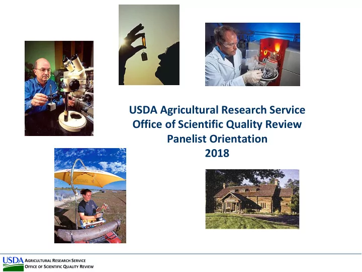 usda agricultural research service office of scientific