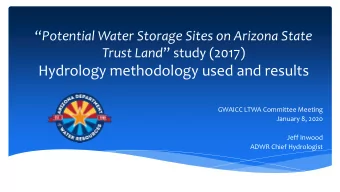 Hydrology methodology used and results  GWAICC LTWA Committee Meeting  January 8, 2020  Jeff Inwood