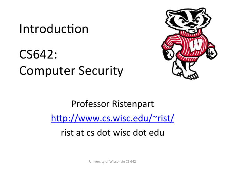 introduccon cs642 computer security