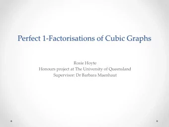 Perfect 1-Factorisations of Cubic Graphs  Rosie Hoyte  Honours project at The University of