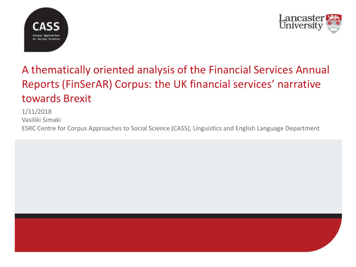 reports finserar corpus the uk financial services