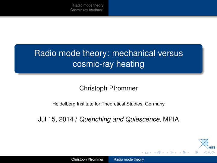 radio mode theory mechanical versus cosmic ray heating