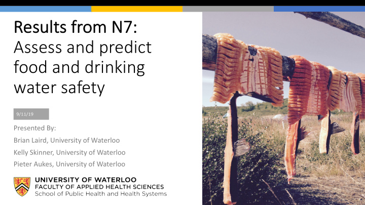 assess and predict food and drinking water safety