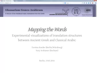 Mapping the W  Words  Experimental visualizations of translation structures  between Ancient Greek