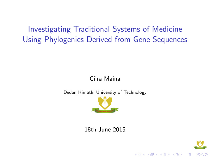 investigating traditional systems of medicine using