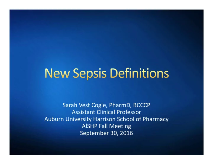 sarah vest cogle pharmd bcccp assistant clinical