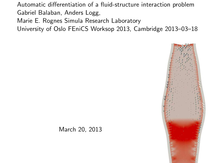 automatic differentiation of a fluid structure