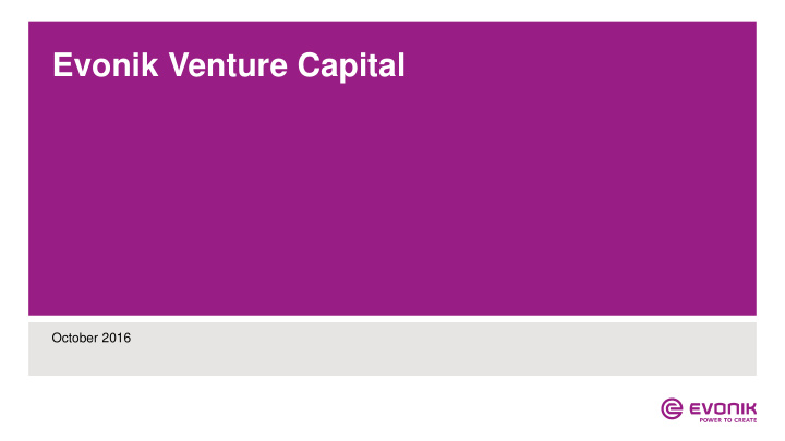evonik venture capital