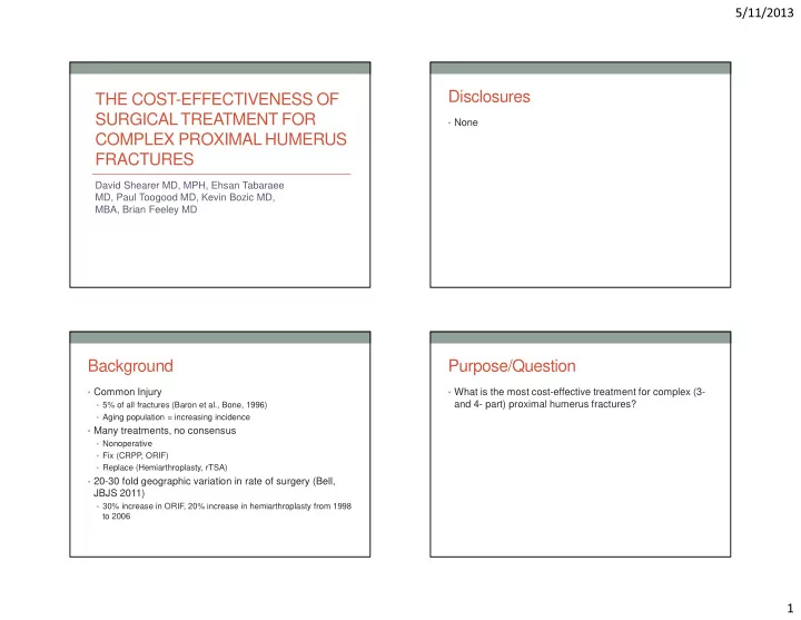 disclosures the cost effectiveness of surgical treatment