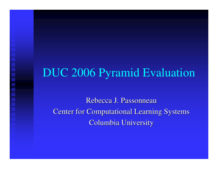 duc 2006 pyramid evaluation