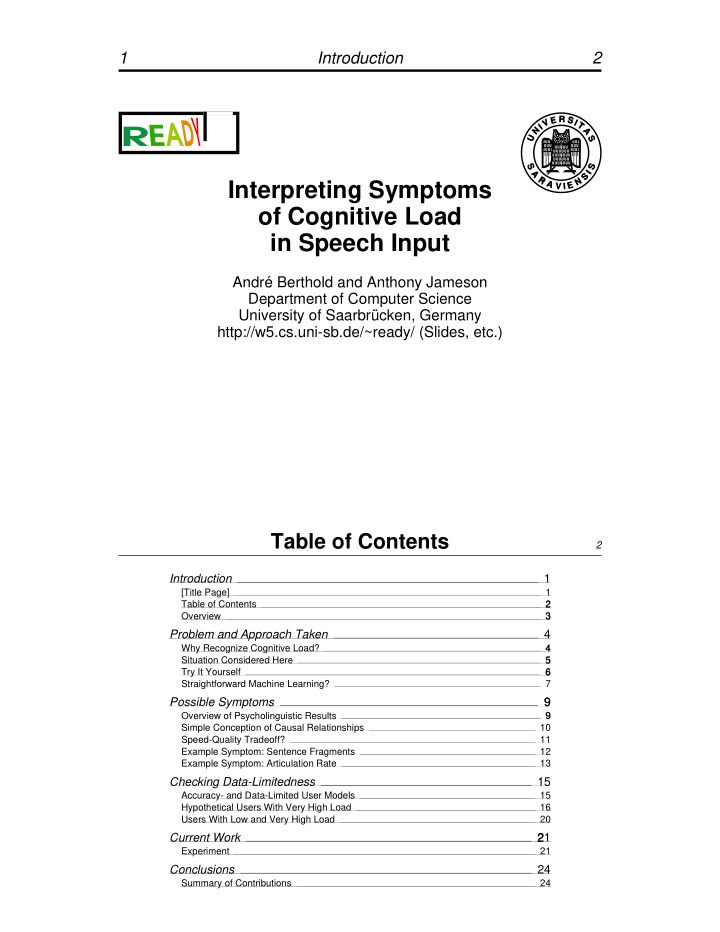 interpreting symptoms