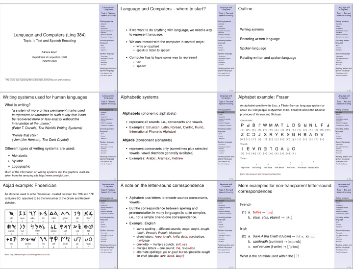 language and computers where to start