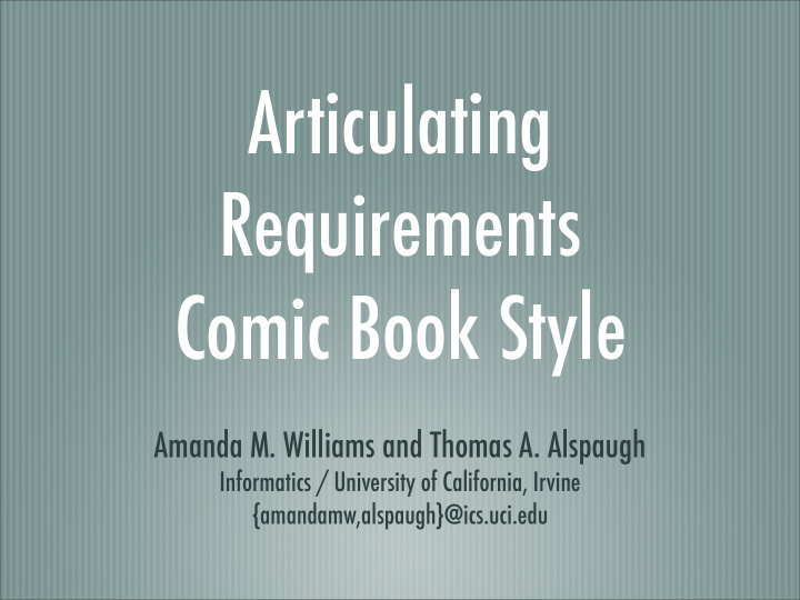 articulating requirements comic book style