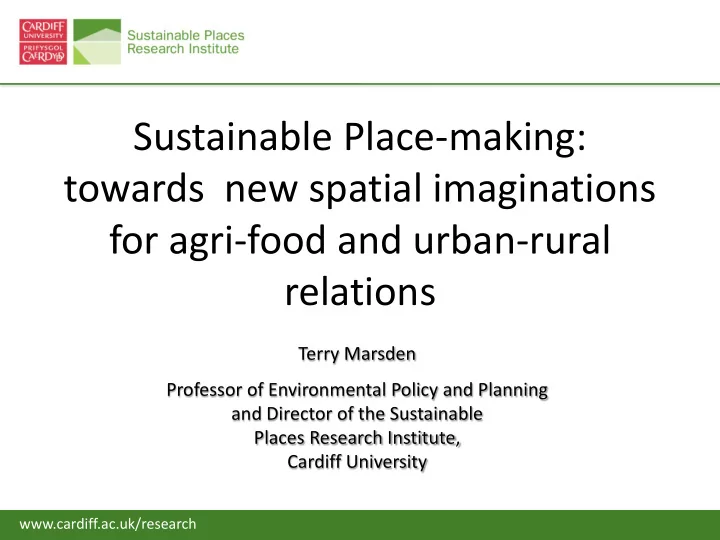 sustainable place making