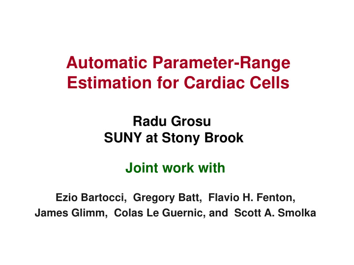 automatic parameter range estimation for cardiac cells