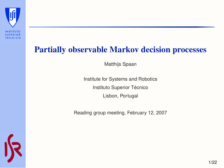 partially observable markov decision processes