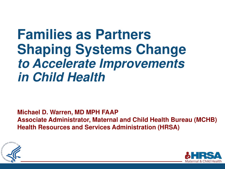families as partners shaping systems change