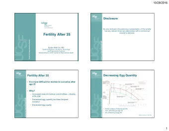 Fertility After 35 interest to disclose .  Center for Reproductive Health  Center for Reproductive