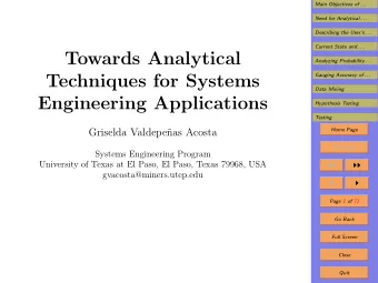 Towards Analytical  Analyzing Probability . . .  Techniques for Systems  Gauging Accuracy of . . .