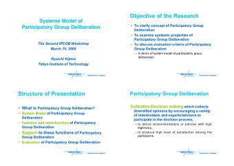 Objective of the Research  Objective of the Research  Systems Model of  Systems Model of  To