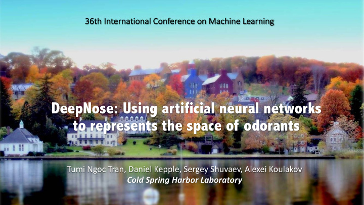 deepnose using artificial neural networks to represents