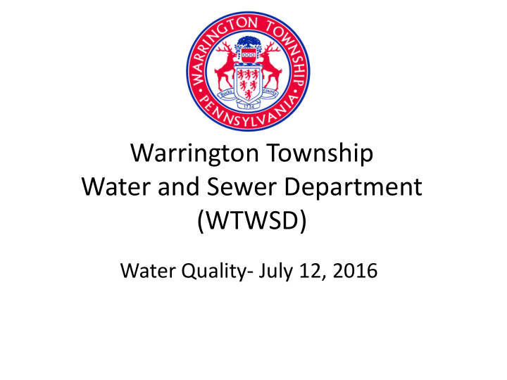 water and sewer department
