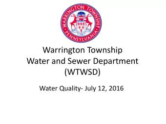 Water and Sewer Department  (WTWSD)  Water Quality- July 12, 2016  FAQs  Q: Is my public water