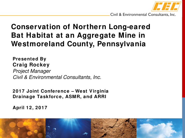 conservation of northern long eared bat habitat at an