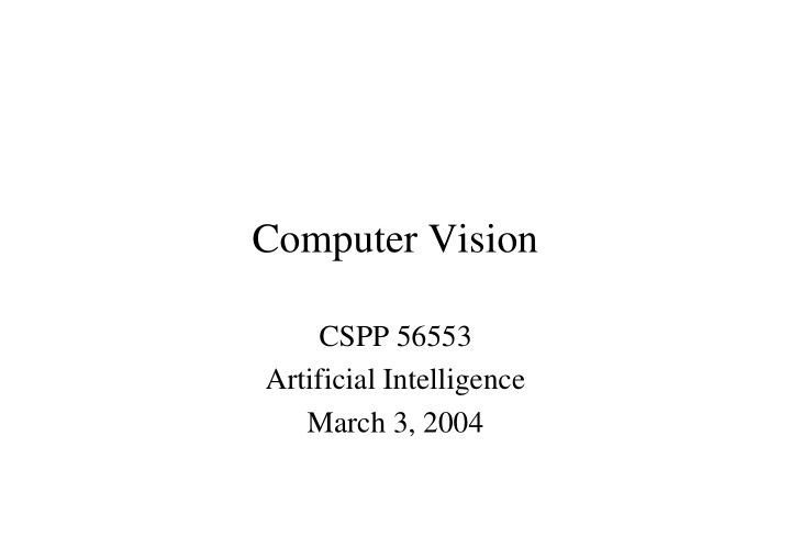computer vision