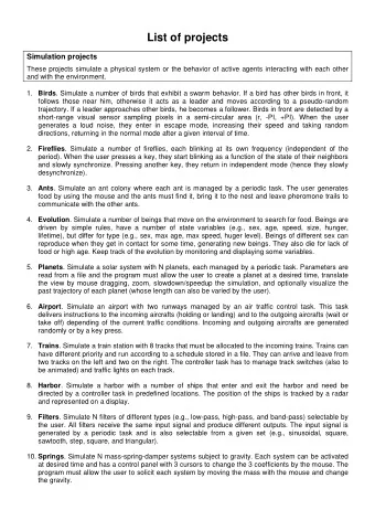 11. Pendulums . Simulate N pendulums, whose parameters (mass, length and position) are specified