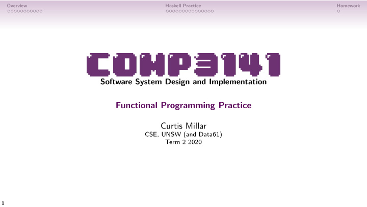 functional programming practice curtis millar