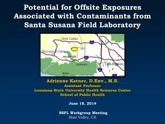 Potential for Offsite Exposures  Associated with Contaminants from  Santa Susana Field Laboratory