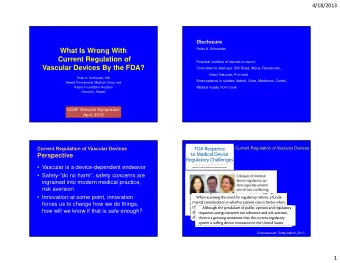 What Is Wrong With  Peter A. Schneider  Current Regulation of  Potential conflicts of interest to