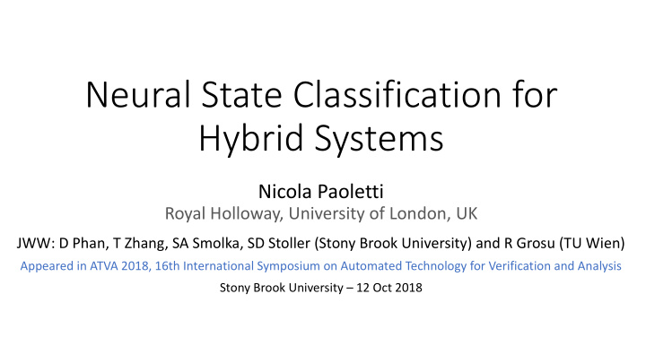 neural state classification for hybrid systems