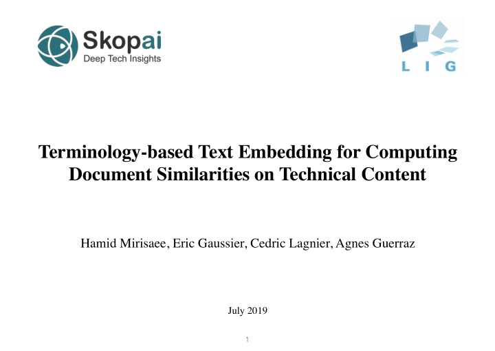 terminology based text embedding for computing document
