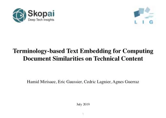 Terminology-based Text Embedding for Computing  Document Similarities on Technical Content  Hamid