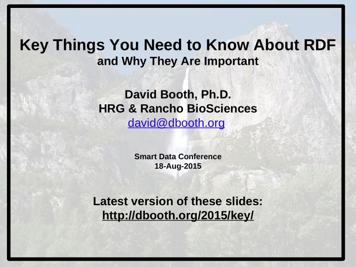 key things you need to know about rdf