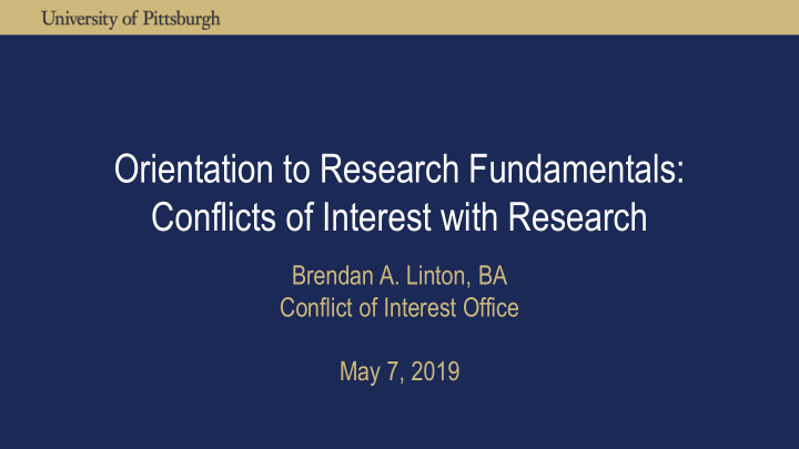 orientation to research fundamentals conflicts of