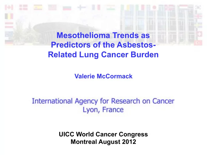 mesothelioma trends as predictors of the asbestos related